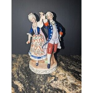 Volkstedt Dancing Courting Couple Porcelain Hand Painted Figurine Germany
